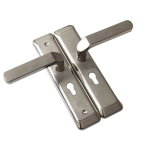 卧室内房间门锁把手小50双舌不锈钢面板孔距125/130/140/155/170 - 图3