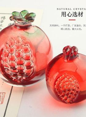 新款红石榴莓摆件琉璃镇纸创意仿真水果高颜值网拍照道具琉璃水果