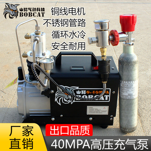 山猫电动高压打气机40mpa 高压充气泵30mpa 小型单缸水冷打气机筒 - 图3