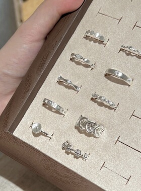 S925纯银蕾丝拉丝素圈戒指女不掉色小众高级感轻奢百搭开口手饰新