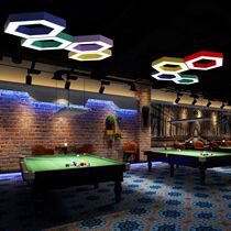 Kindergarten Light Hexagon Styling Lamp Classroom Mall Supermarket Fire Pot Shop Gym Hollow Round Office Chandeliers