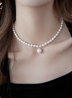 淡水珍珠项链女2025新款爆款高级设计感轻奢小众锁骨链颈链配饰女