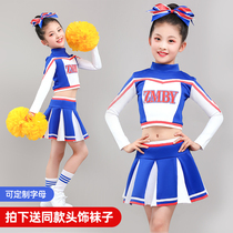 Childrens cheerleaders Costume Cheerleader football Baby performance The opening ceremony of the primary and middle school students Games