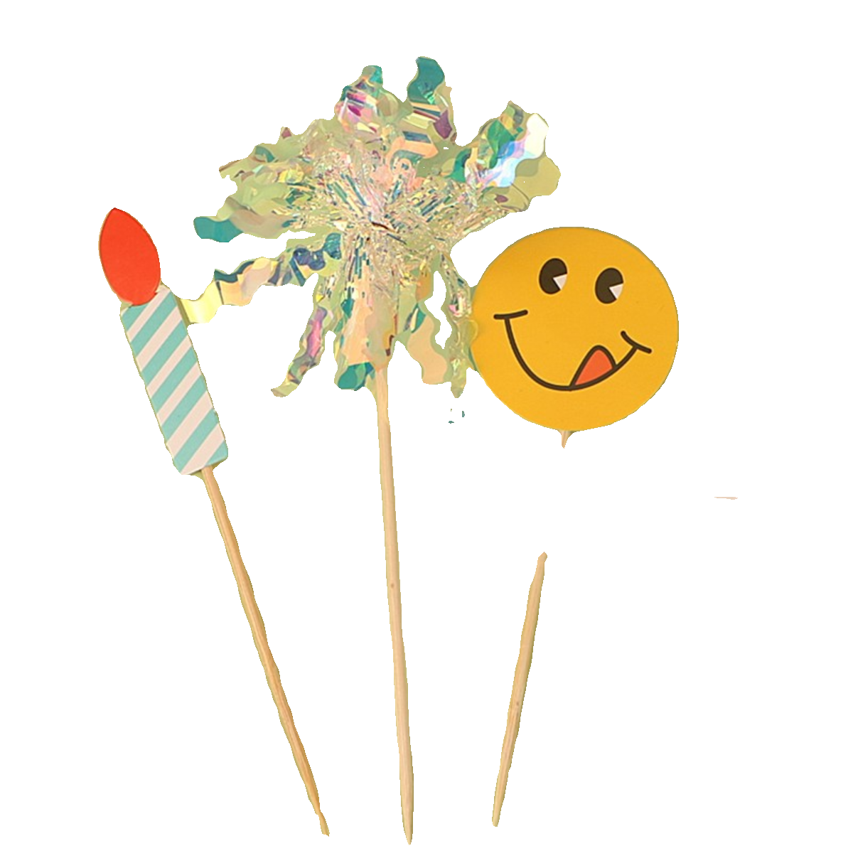 可爱简约happy birthday生日蛋糕装饰插件笑脸雨丝纸杯蛋糕插牌,淘宝优惠券,粉丝福利购,淘宝优惠卷