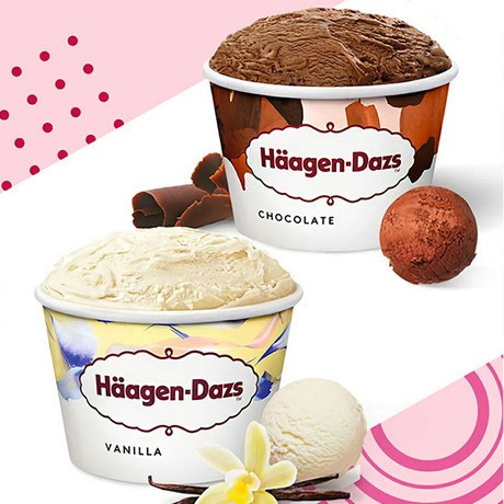 24 Cups Haagen Dazs Ice Cream Imported From France 81g 24 Small Cup Of Vanilla