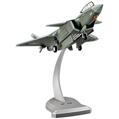真兄弟1:60歼20战斗机模型仿真合金j20隐形飞机模型军事航模礼品 - 图1