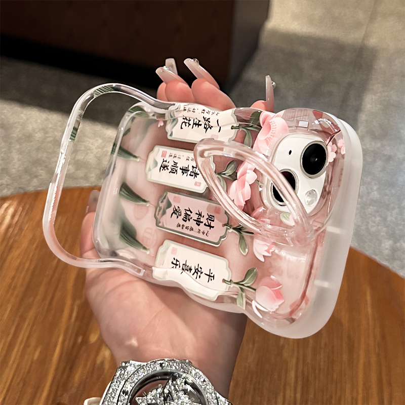 适用于苹果17promax手机壳新款iPhone16一路生花15plus透明14/13隐形双支架一体软硅胶12创意11全包保护套xs - 图3