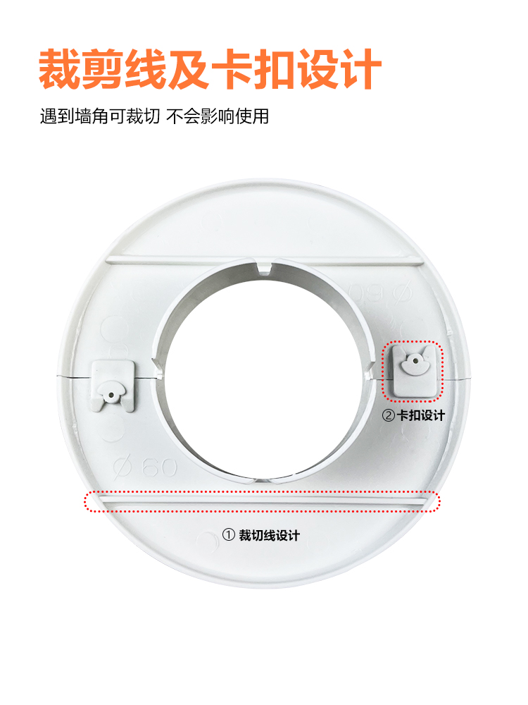 空调孔眼堵盖墙面装饰贴空调口封堵老鼠堵洞密封分体遮丑美化神器 - 图1