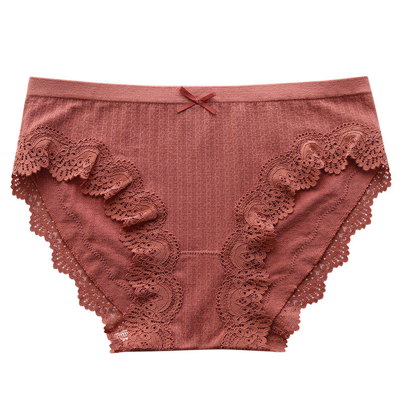 内裤女纯棉透气裆简约中腰蕾丝大码无痕包臀柔软可爱女士三角短裤,淘宝优惠券,粉丝福利购,淘宝优惠卷