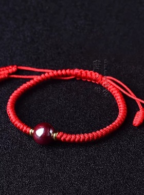 原石本命年手绳原矿朱砂儿童