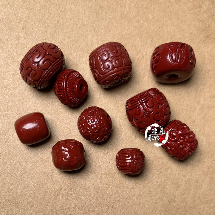 原矿紫金砂如意回纹腰珠桶珠配件高含量朱砂配饰diy佛珠手链散珠,淘宝优惠券,粉丝福利购,淘宝优惠卷