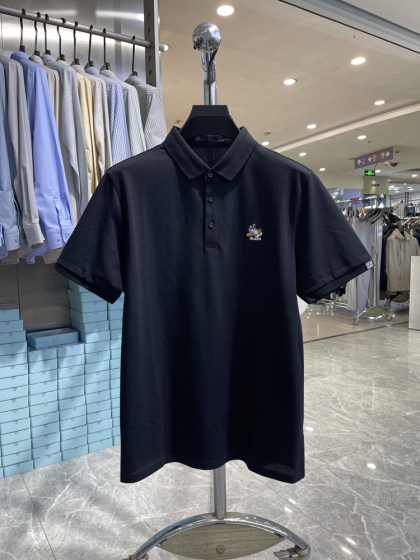 (13) delicate and skin-friendly + cool and breathable, comfortable spring and summer men's short-sleeved polo shirt with cut label for age reduction