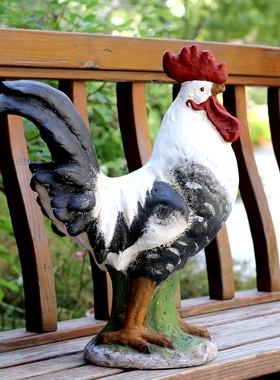 开业户外落地摆件中国风手绘公鸡