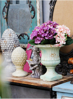 壁炉水泥罗马复古橱窗花盆摆件