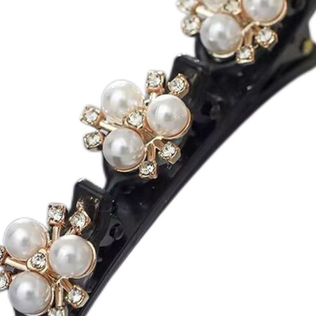 2024年网红新款珍珠水钻懒人编发神器洋气碎发发夹刘海夹侧边发卡 - 图3