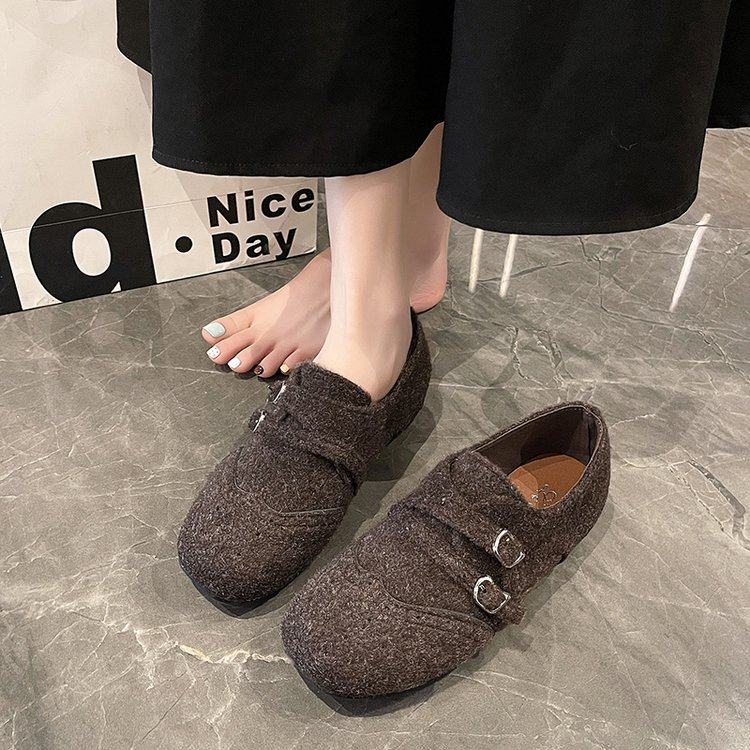 2026春季新款圆头粗跟内增高复古时尚气质皮带扣舒适百搭乐福单鞋,淘宝优惠券,粉丝福利购,淘宝优惠卷