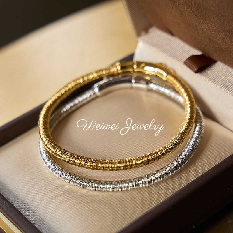 意大利925银镀金铉线素款手链轻奢小众精致纯银百搭轻奢软手镯,淘宝优惠券,粉丝福利购,淘宝优惠卷