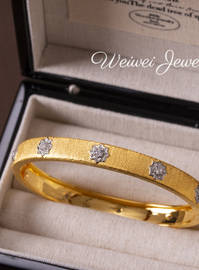 意大利镀金拉丝手镯复古