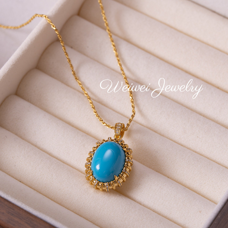 小众轻奢复古s925银镀Ｋ金古董珠宝镶钻绿松石大耳钉吊坠套装,淘宝优惠券,粉丝福利购,淘宝优惠卷