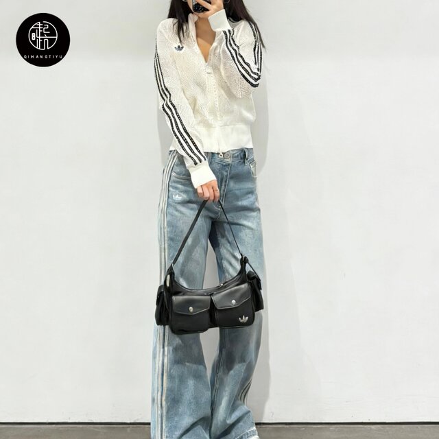 Adidas originals clover catwalk ແບບ retro ການອອກແບບກະເປົ໋າບ່າແບບພົກພາຕາມຖະຫນົນ KW4748