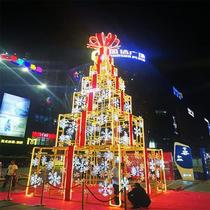 Christmas Beauty Chen Iron Art Frame Gift Box Christmas Tree Decoration Scenic Area Hotel Large Light Christmas Tree Swing