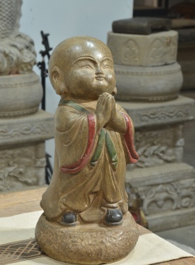 青石 小和尚  摆件 茶室