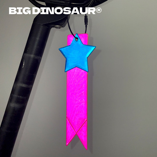 五角星反光飘带安全警示骑行挂件自行车装饰创意小挂饰单车休闲骑
