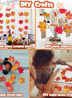 50-500PCS Artificial Maple Leaves Autumn Leaf Garland for Ha