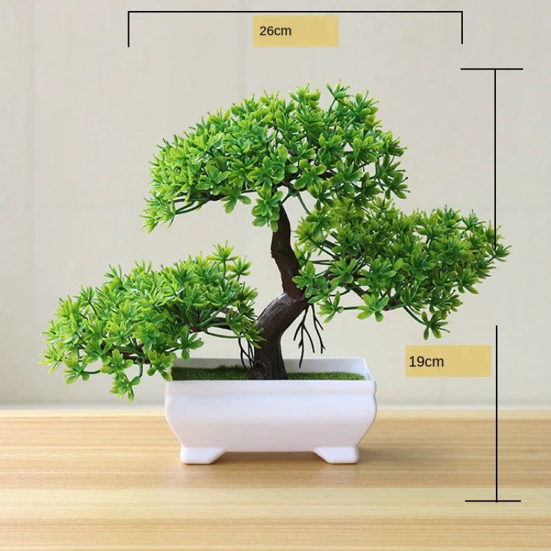 New Green Artificial Plants Bonsai Small Tree Grass Flower P - 图1