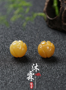 diy天然黄龙玉配饰项链散珠