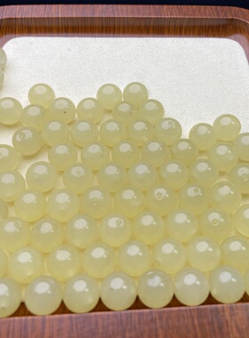 新疆和田玉色冰浅黄玉石散珠子