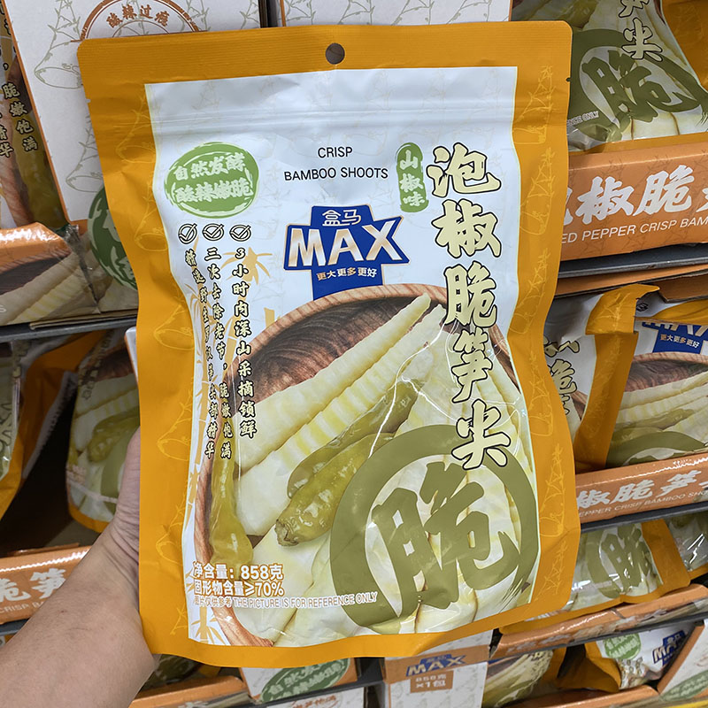 盒马MAX店代购 山椒味泡椒脆笋尖858g酸辣脆嫩休闲零食开袋即食 - 图2