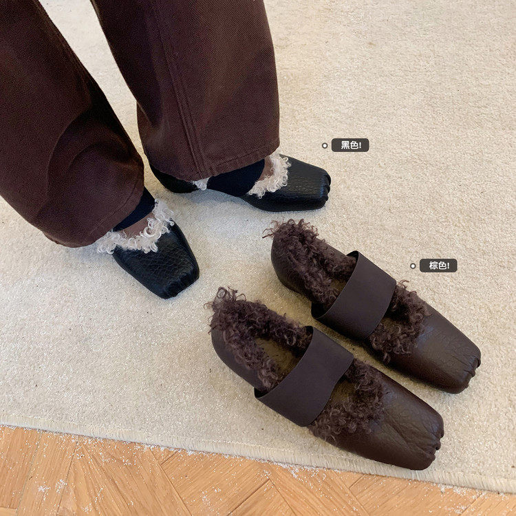 方头内增高橡胶人造长毛绒玛丽珍鞋深口单鞋,淘宝优惠券,粉丝福利购,淘宝优惠卷