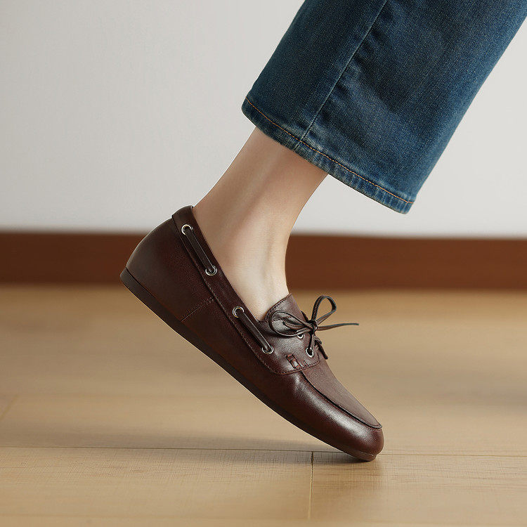 圆头平底橡胶胶粘工艺头层猪皮深口单鞋,淘宝优惠券,粉丝福利购,淘宝优惠卷