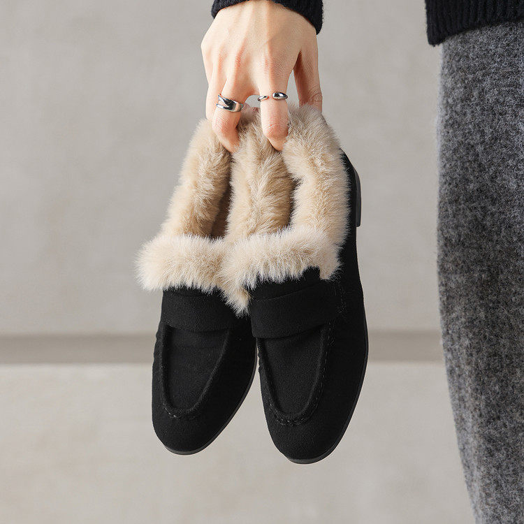 圆头平底橡胶胶粘工艺人造长毛绒乐福鞋（豆豆鞋）,淘宝优惠券,粉丝福利购,淘宝优惠卷