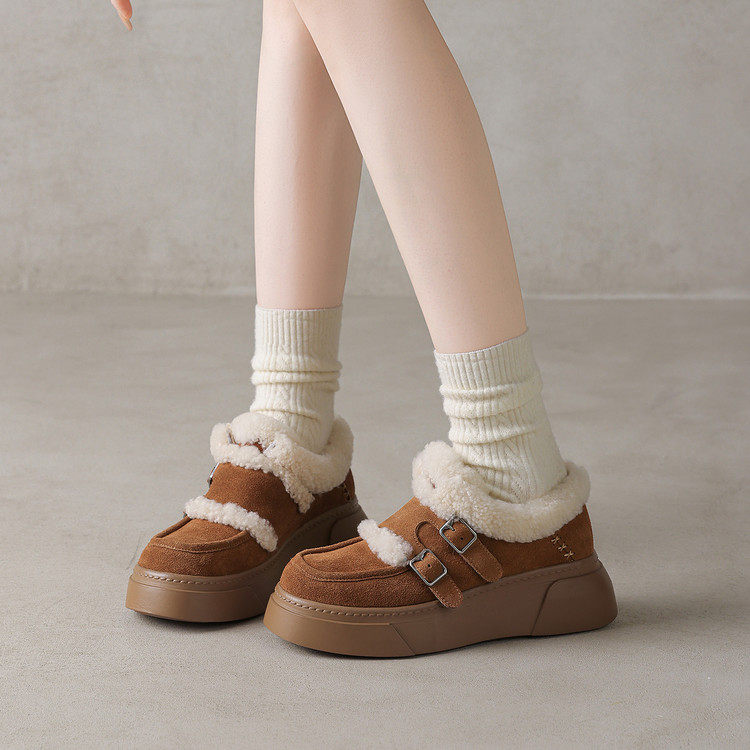 圆头松糕底橡胶胶粘工艺人造长毛绒乐福鞋（豆豆鞋）,淘宝优惠券,粉丝福利购,淘宝优惠卷