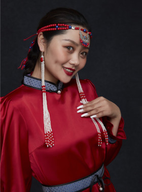 蒙古族耳环女款加长流苏耳饰民族风小饰品舞蹈演出配饰首饰新品