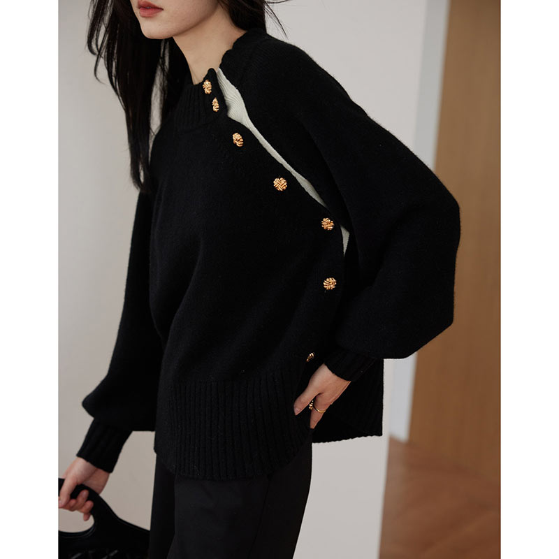 思诺芙德羊绒衫女秋冬新款黑色纯山羊绒厚好看毛衣康赛妮针织衫,淘宝优惠券,粉丝福利购,淘宝优惠卷