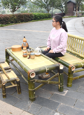 纯手工竹沙发桌椅竹寺佬夏天竹床