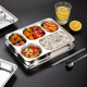 316 stainless steel fast food plate food grade 304 student dining plate divided into grid adults with lid employee canteen lunch box