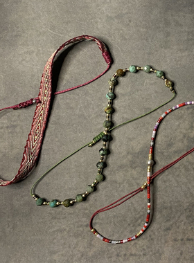 VIKIKO【幸运桃花】串珠编织手作天然半宝松石灰珍珠女生珠串手链