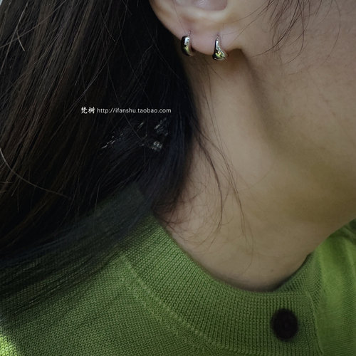 梵树For handmade-《加仑周末》S925迷你水滴流线光面耳扣 - 图2