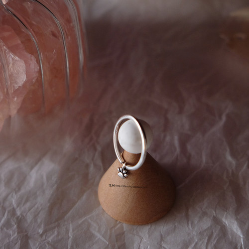 梵树For handmade-《嘿，请你爱我》S925快乐小爪印指环戒指 - 图2