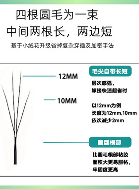 小绒花四叶草睫毛快速嫁接假睫毛美睫店专用不散根单根开花加密