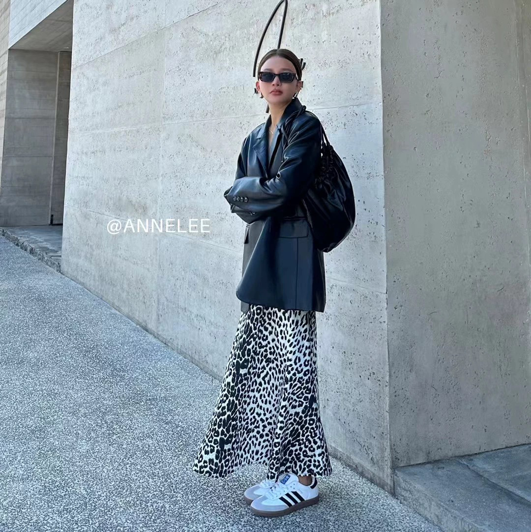 韩国东大门a字半身裙梨型身材遮胯高腰显瘦包臀鱼尾裙复古豹纹裙 - 图2