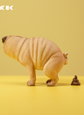 JXK 1/6 巴哥半蹲款高端沙雕粑粑犬宠物狗手办模型车载桌面摆件品