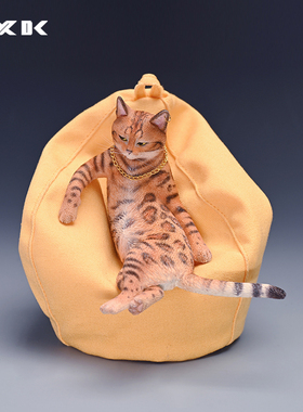 JXK 1/6 豹猫动物仿真模型宠物猫咪日常中式手办潮玩桌面车载摆件