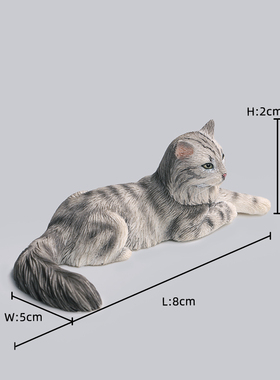 JXK Small迷你缅因猫动物模型小猫咪冰箱贴桌面装饰品摆件玩具