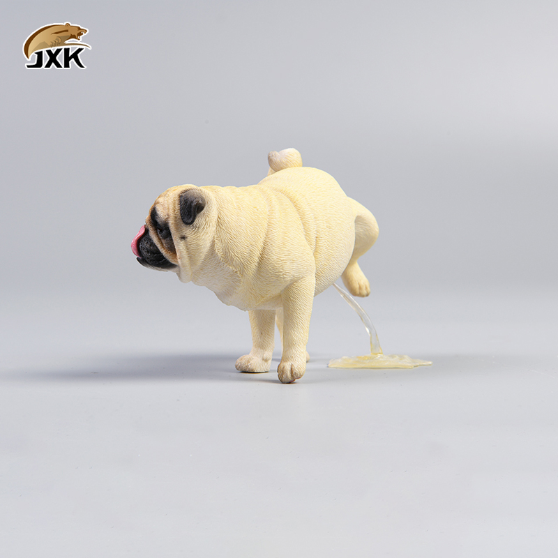 JXK1/6抬腿巴哥犬模型沙雕小动物手办治愈系可爱小狗搞怪树脂摆件 - 图0