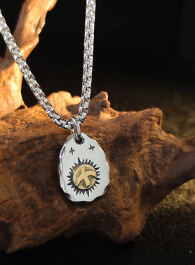 飞鹰吊坠男潮牌高级感痞帅长款毛衣链男款小众锁骨链个性钛钢项链